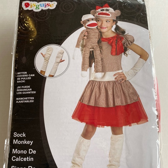 NWT Kids Sock Monkey Costume size Large 10-12 - Picture 3 of 6